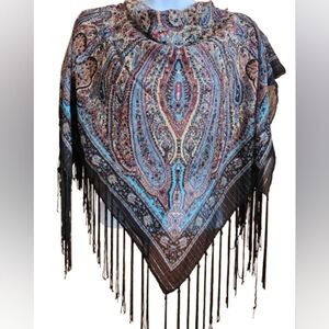 India Bohemian Paisley Fringe Shawl Cotton